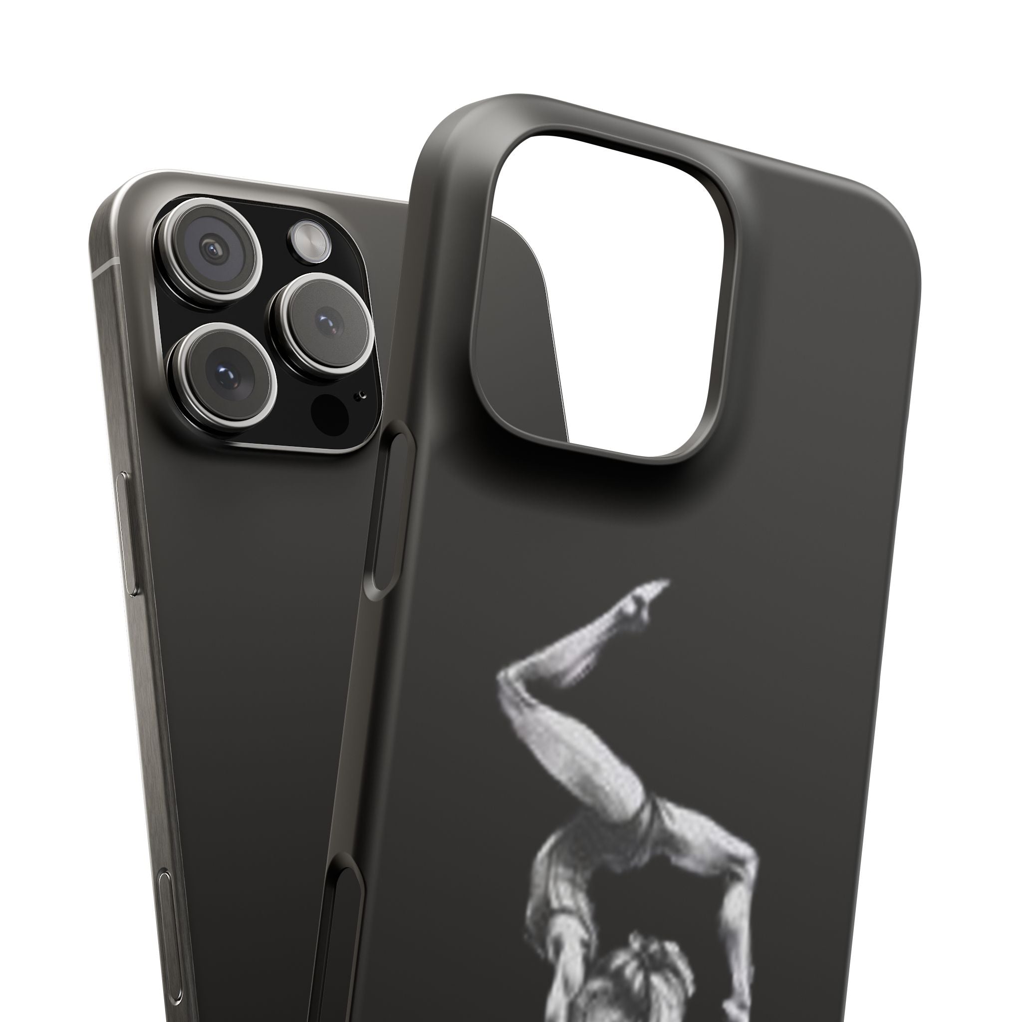 Gymnastics Phone Case — Black Chalk-Style Handstand Design