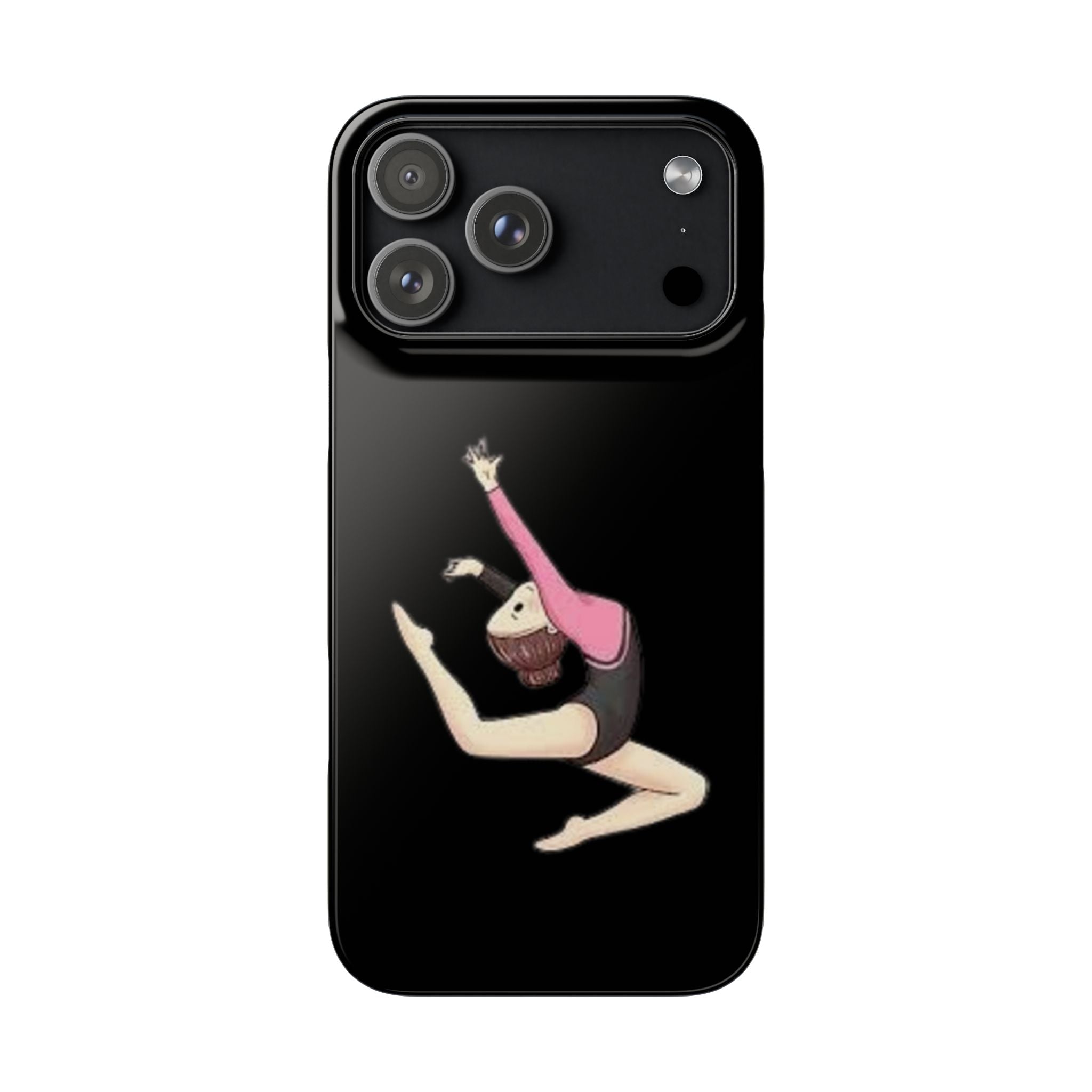 Gymnastics Phone Case — Leaping Girl Snap Case (Black)