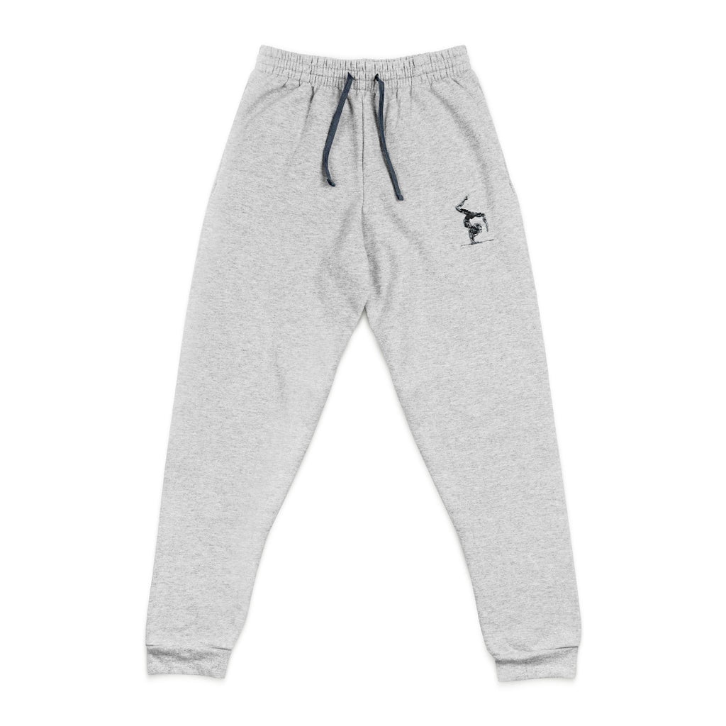 Adults Embroidered Minimal Joggers — Cozy Charcoal Gymnast Sweatpants