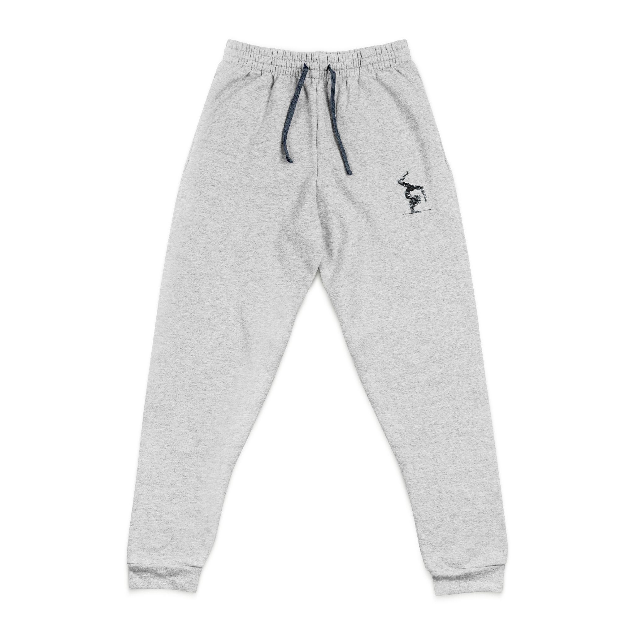 Adults Embroidered Minimal Joggers — Cozy Charcoal Gymnast Sweatpants