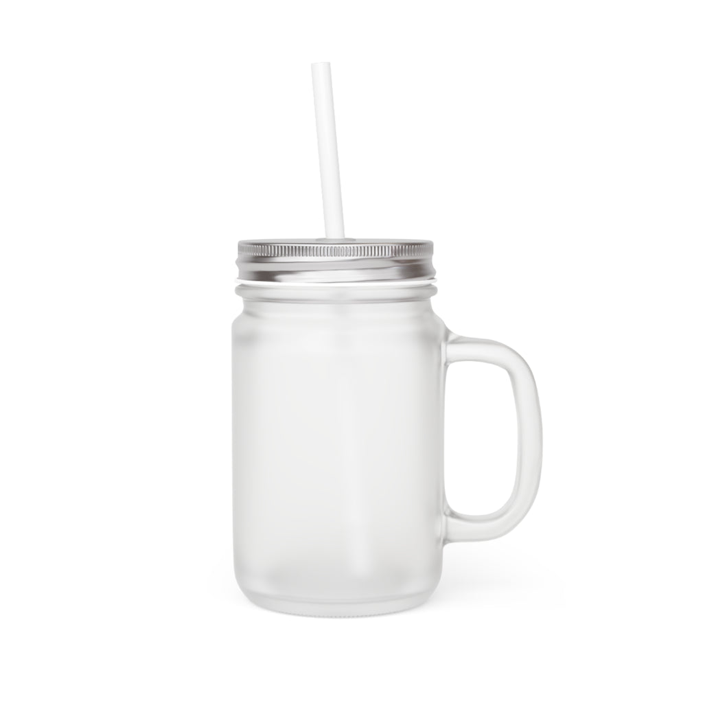 Gymnast Mason Jar Tumbler – Frosted Glass Gymnastics Drink Mug with Straw
