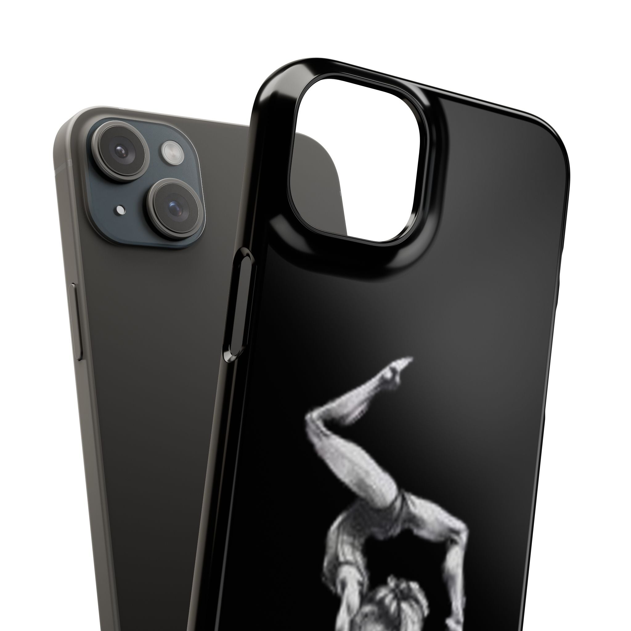 Gymnastics Phone Case — Black Chalk-Style Handstand Design