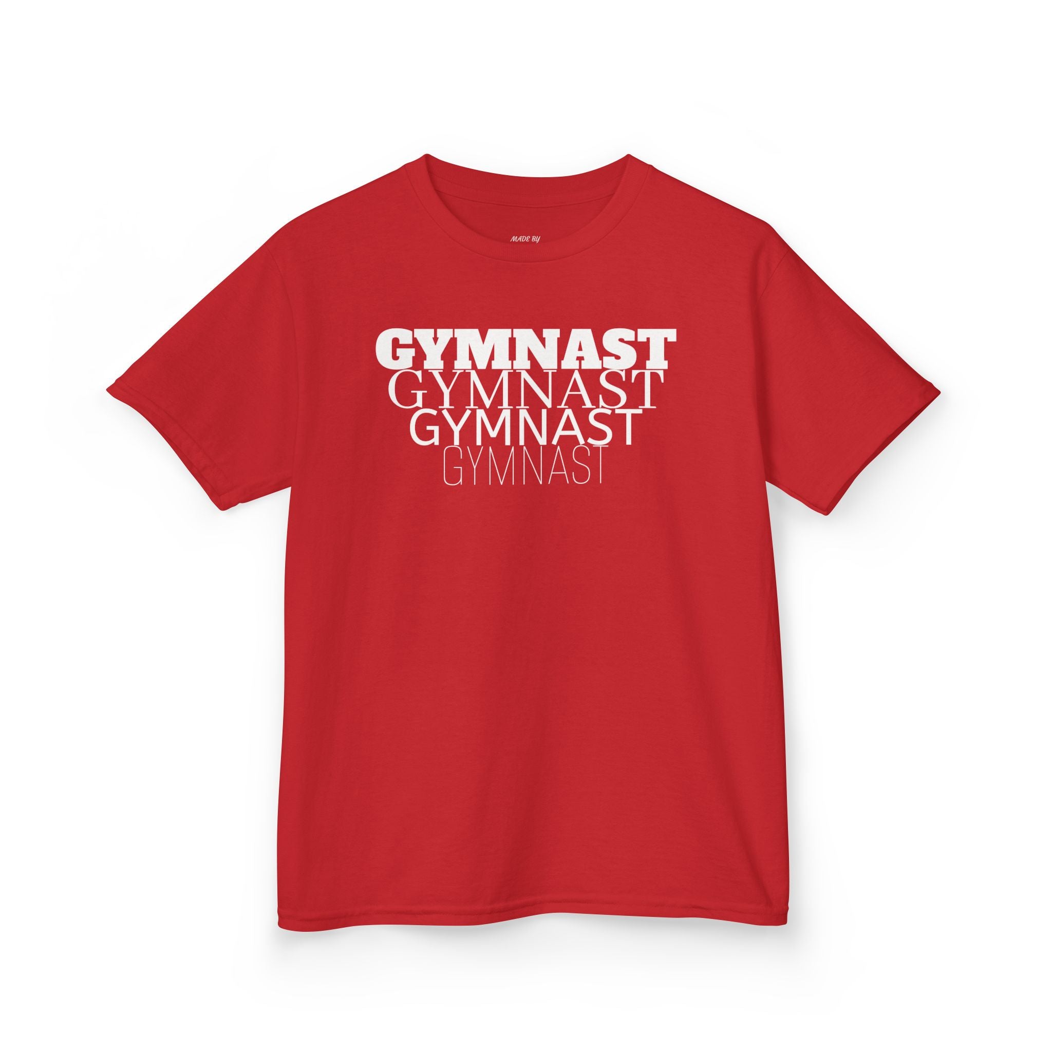 Kids Gymnast Repeat Logo Tee - Youth Gymnastics Shirt