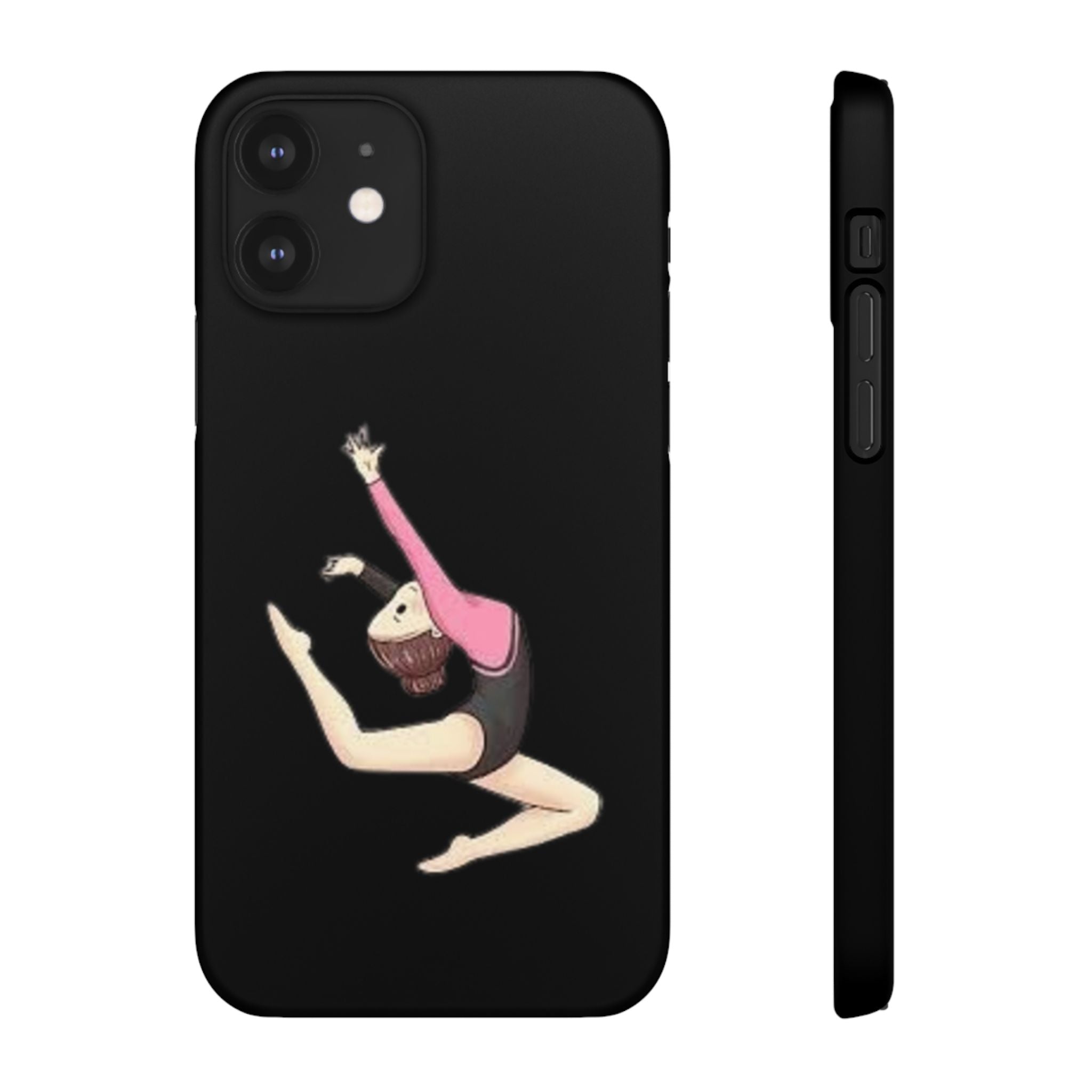 Gymnastics Phone Case — Leaping Girl Snap Case (Black)