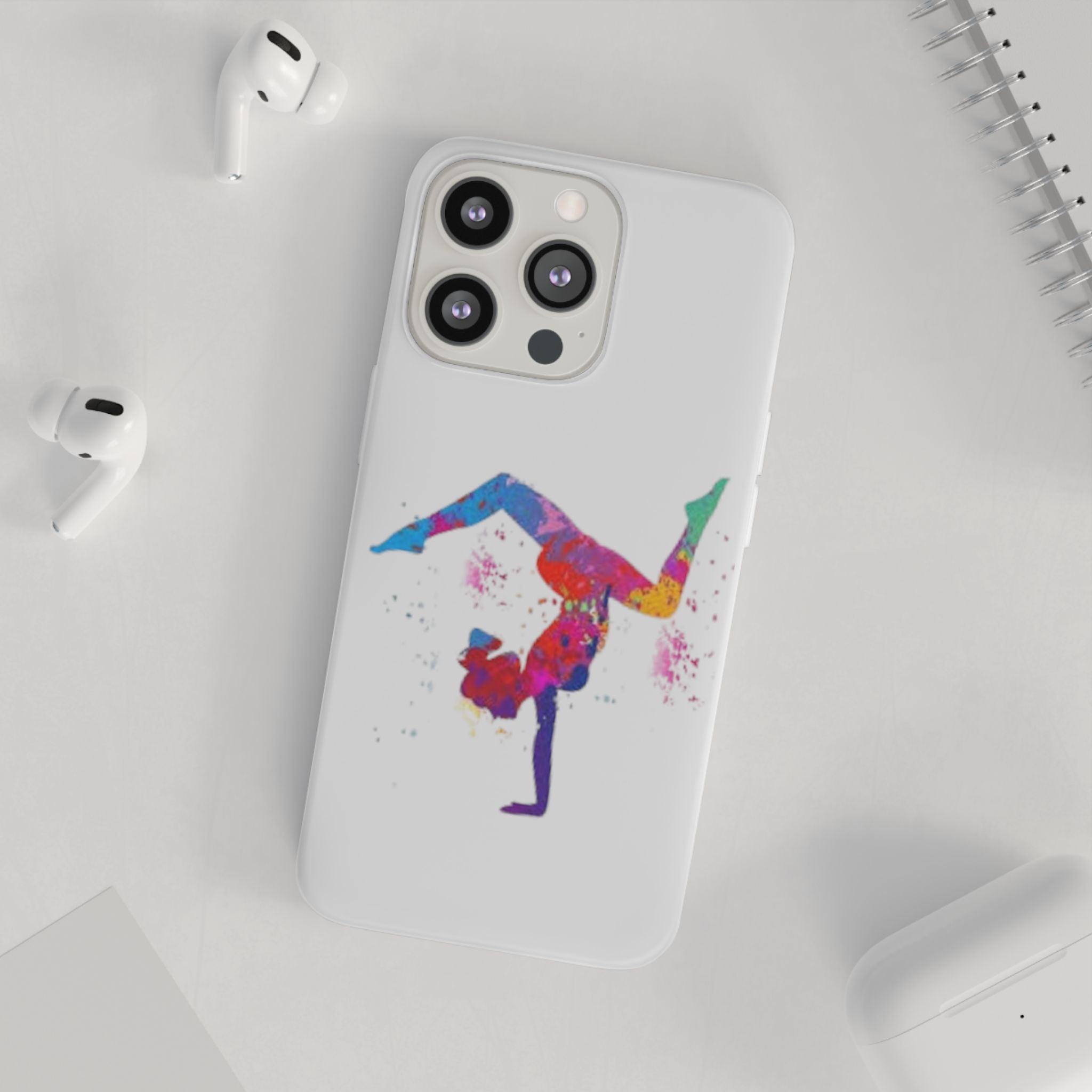 Gymnast Silhouette Phone Case – Colorful Acrobat Watercolor iPhone Cover