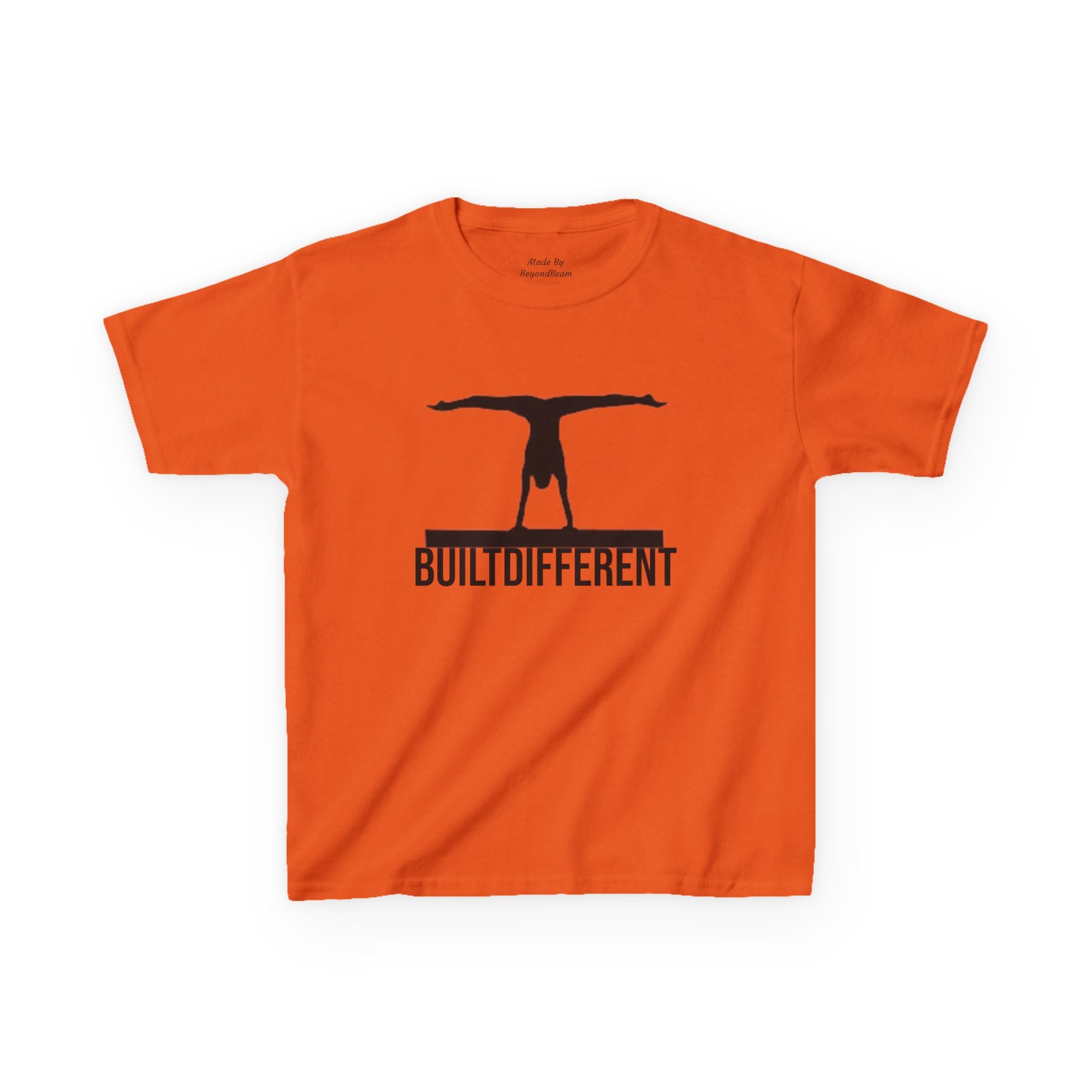 Kids T-Shirt — 'BUILTDIFFERENT' Gymnast Silhouette Tee