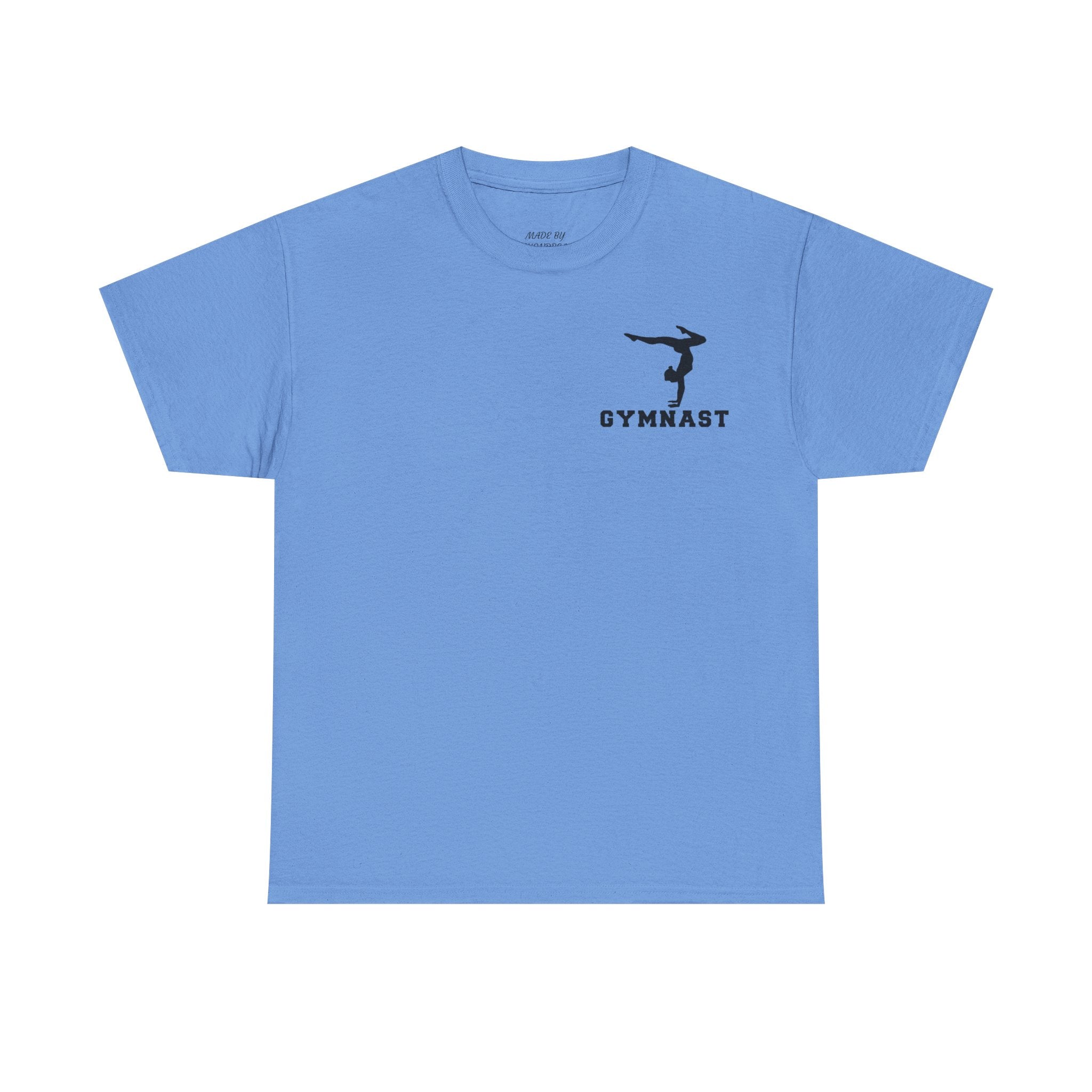 Gymnast Silhouette T-Shirt — "GYMNAST" Chest Logo Athletic Tee (Adults)