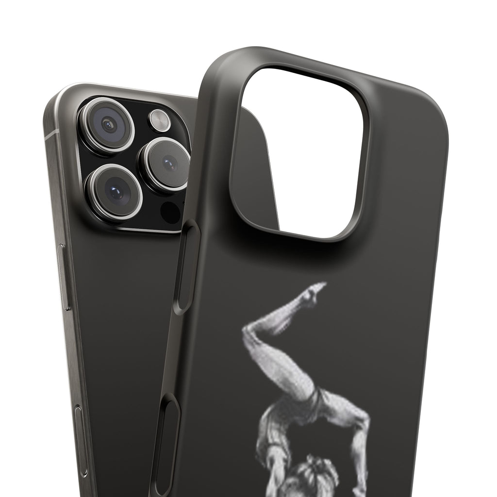 Gymnastics Phone Case — Black Chalk-Style Handstand Design