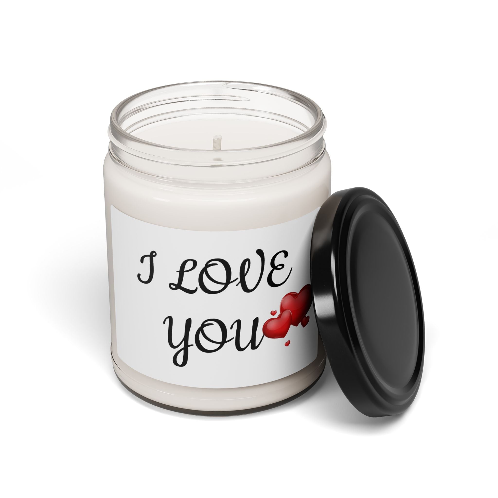 I Love You Scented Soy Candle — 9oz Romantic Gift Candle with Heart Design