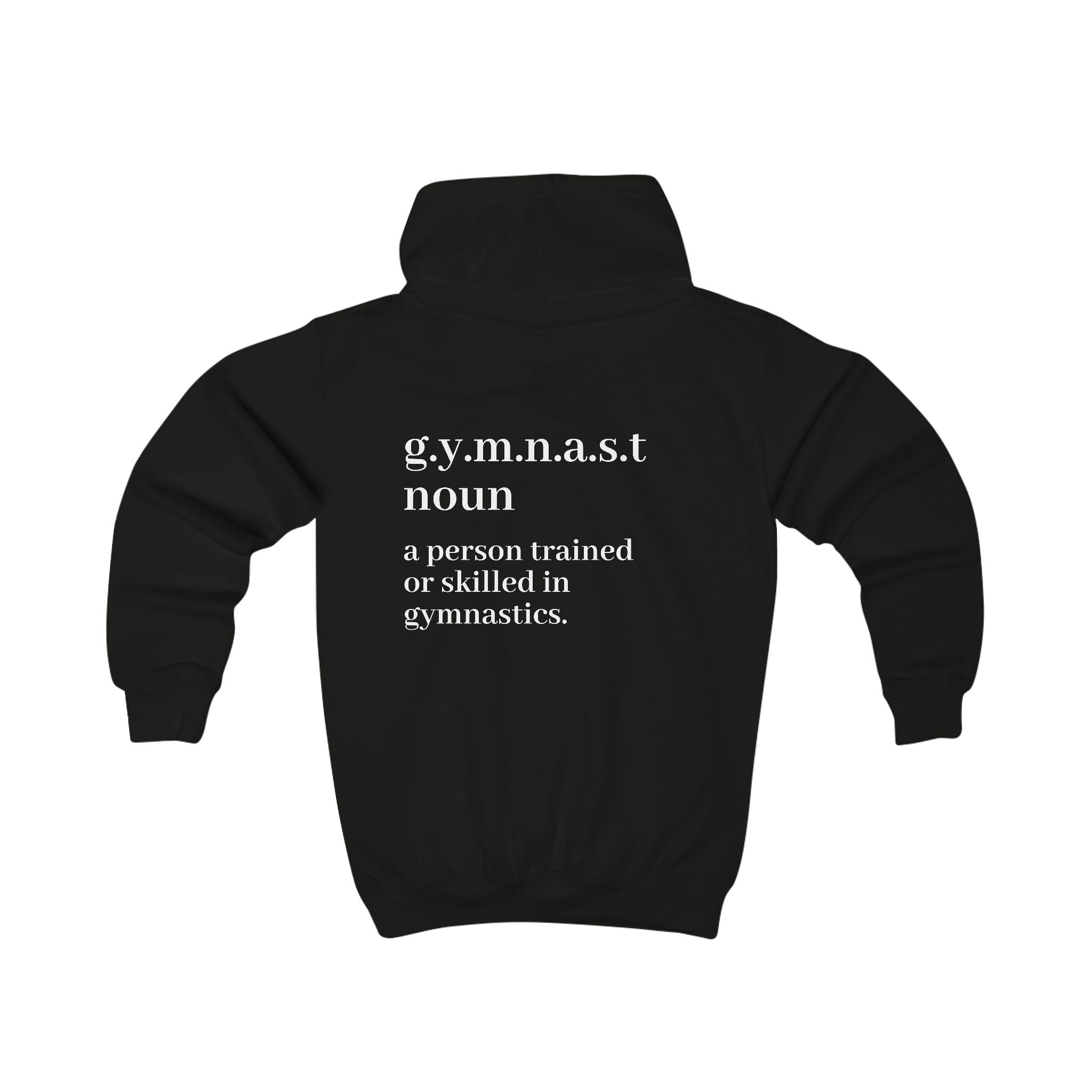 Gymnast Definition Kids Hoodie — 'g.y.m.n.a.s.t' Gymnastics Sweatshirt for Girls & Boys