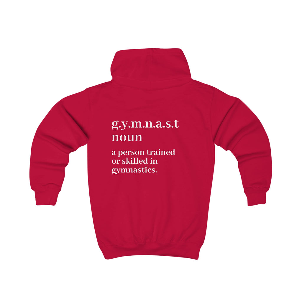 Gymnast Definition Kids Hoodie — 'g.y.m.n.a.s.t' Gymnastics Sweatshirt for Girls & Boys