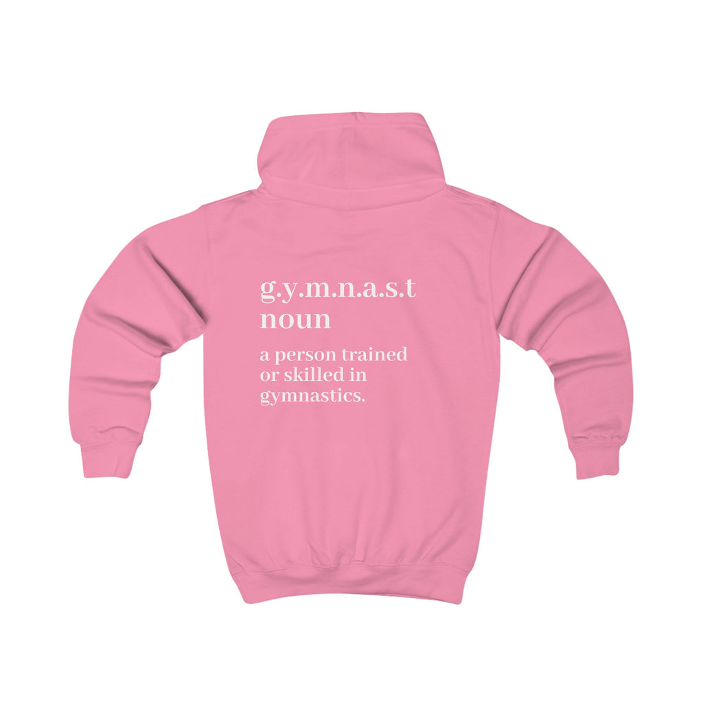 Gymnast Definition Kids Hoodie — 'g.y.m.n.a.s.t' Gymnastics Sweatshirt for Girls & Boys