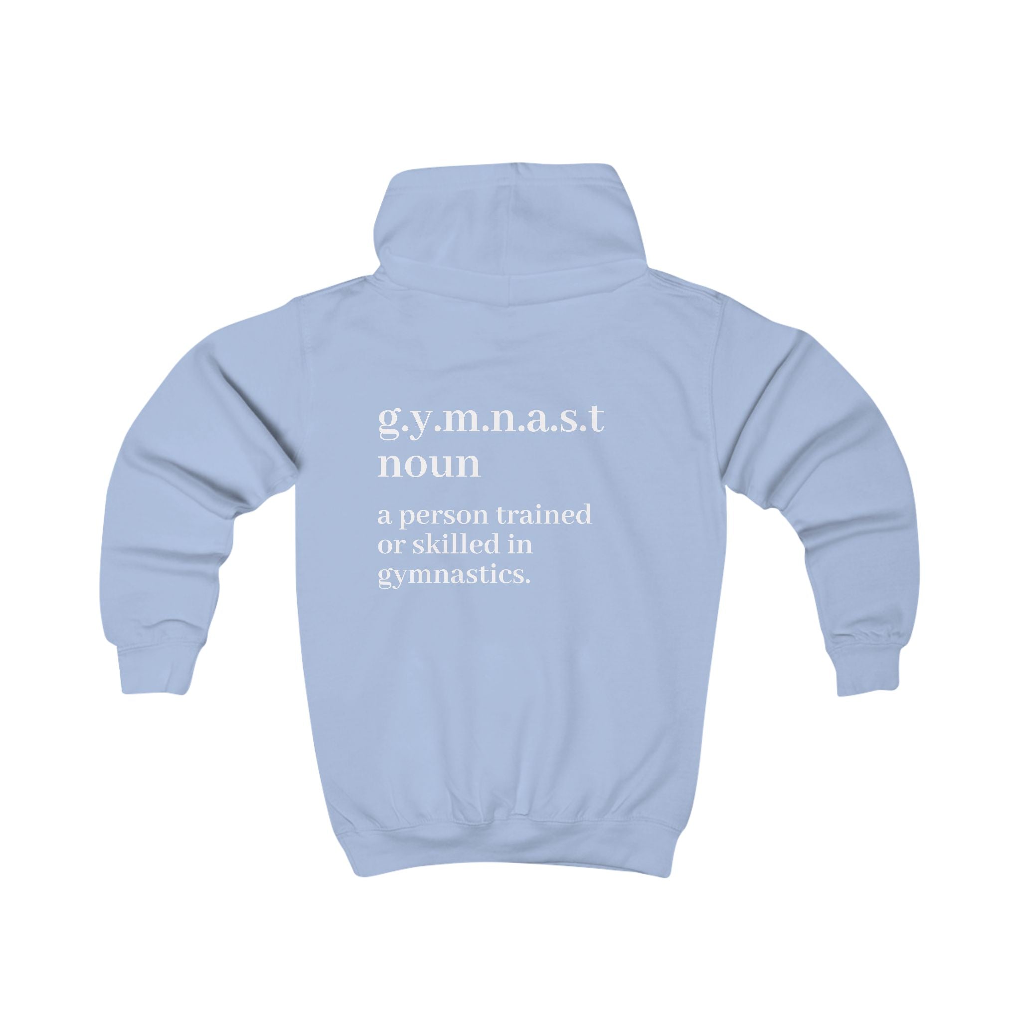 Gymnast Definition Kids Hoodie — 'g.y.m.n.a.s.t' Gymnastics Sweatshirt for Girls & Boys