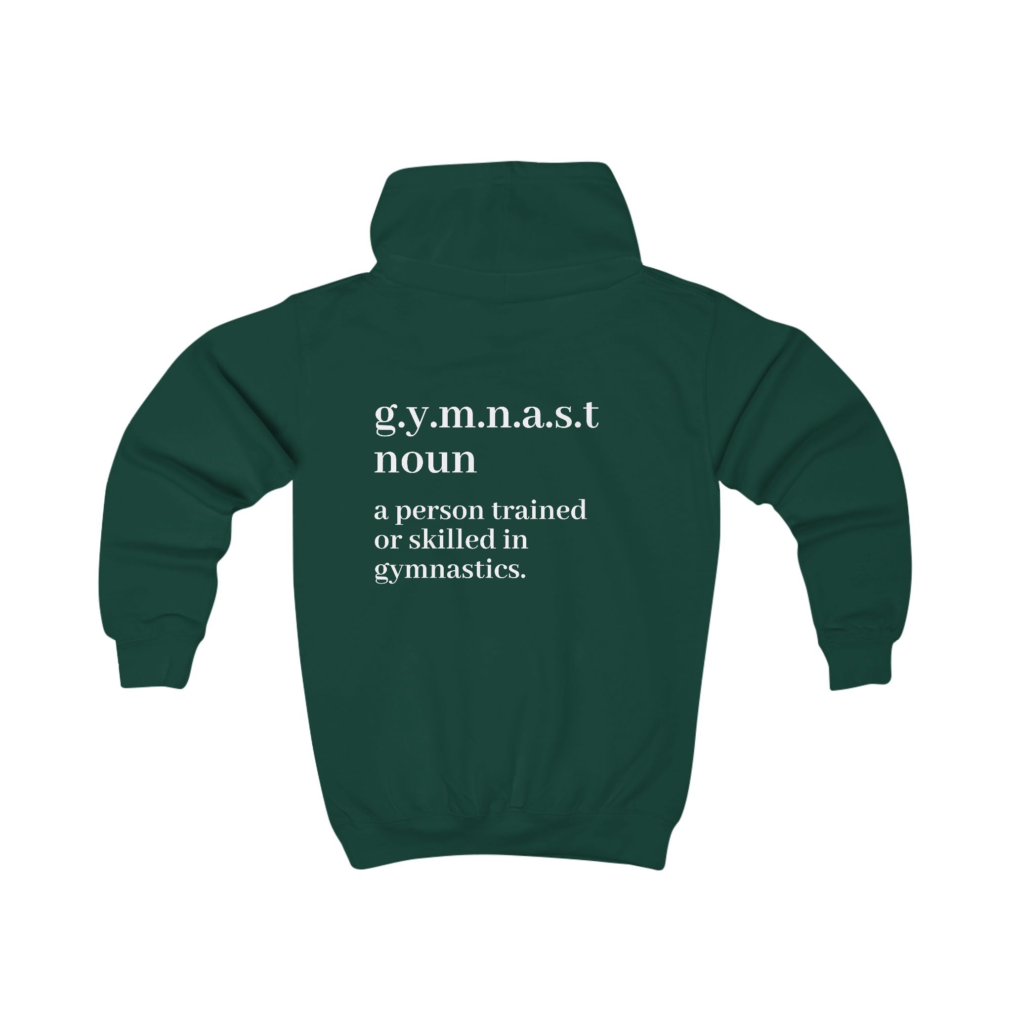 Gymnast Definition Kids Hoodie — 'g.y.m.n.a.s.t' Gymnastics Sweatshirt for Girls & Boys