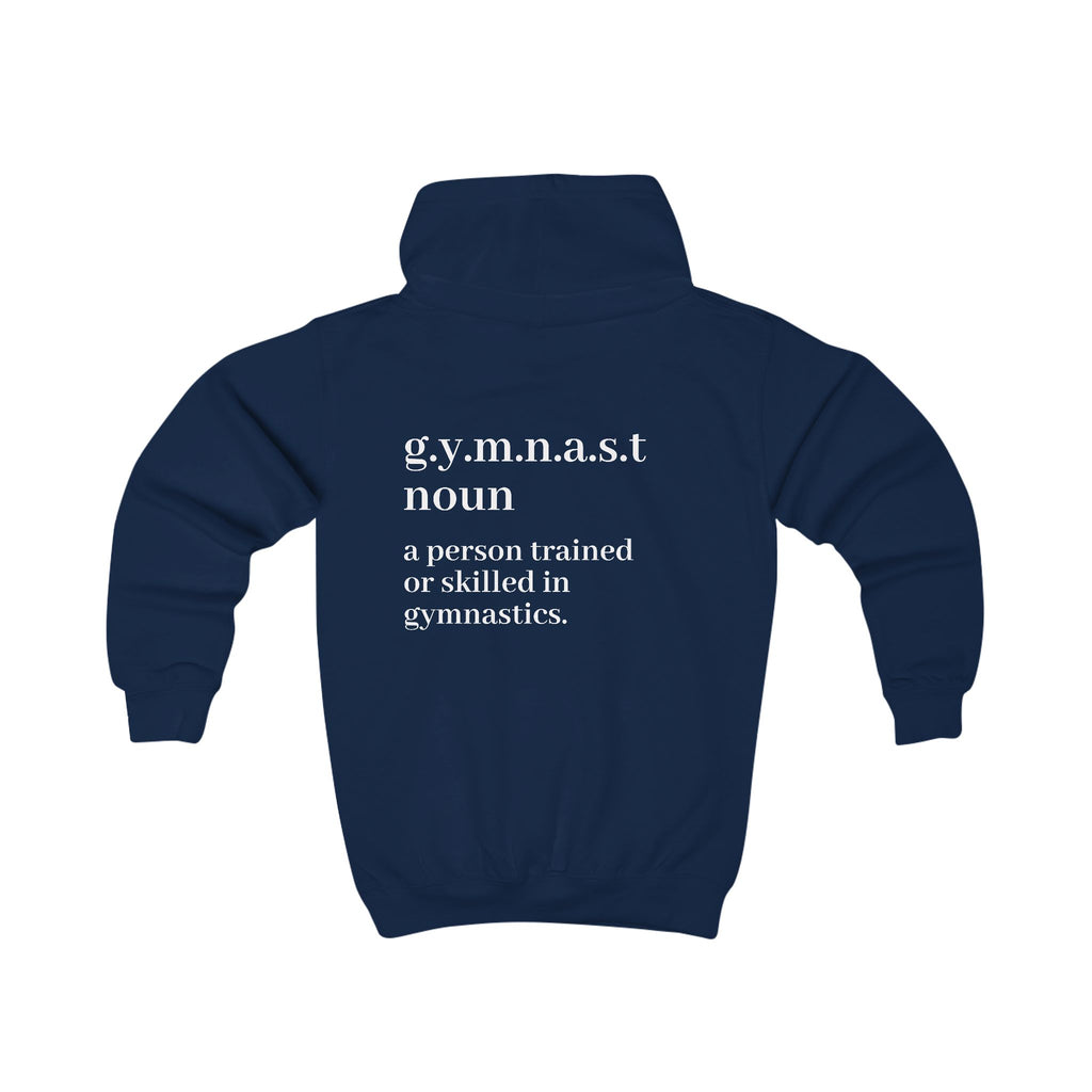 Gymnast Definition Kids Hoodie — 'g.y.m.n.a.s.t' Gymnastics Sweatshirt for Girls & Boys