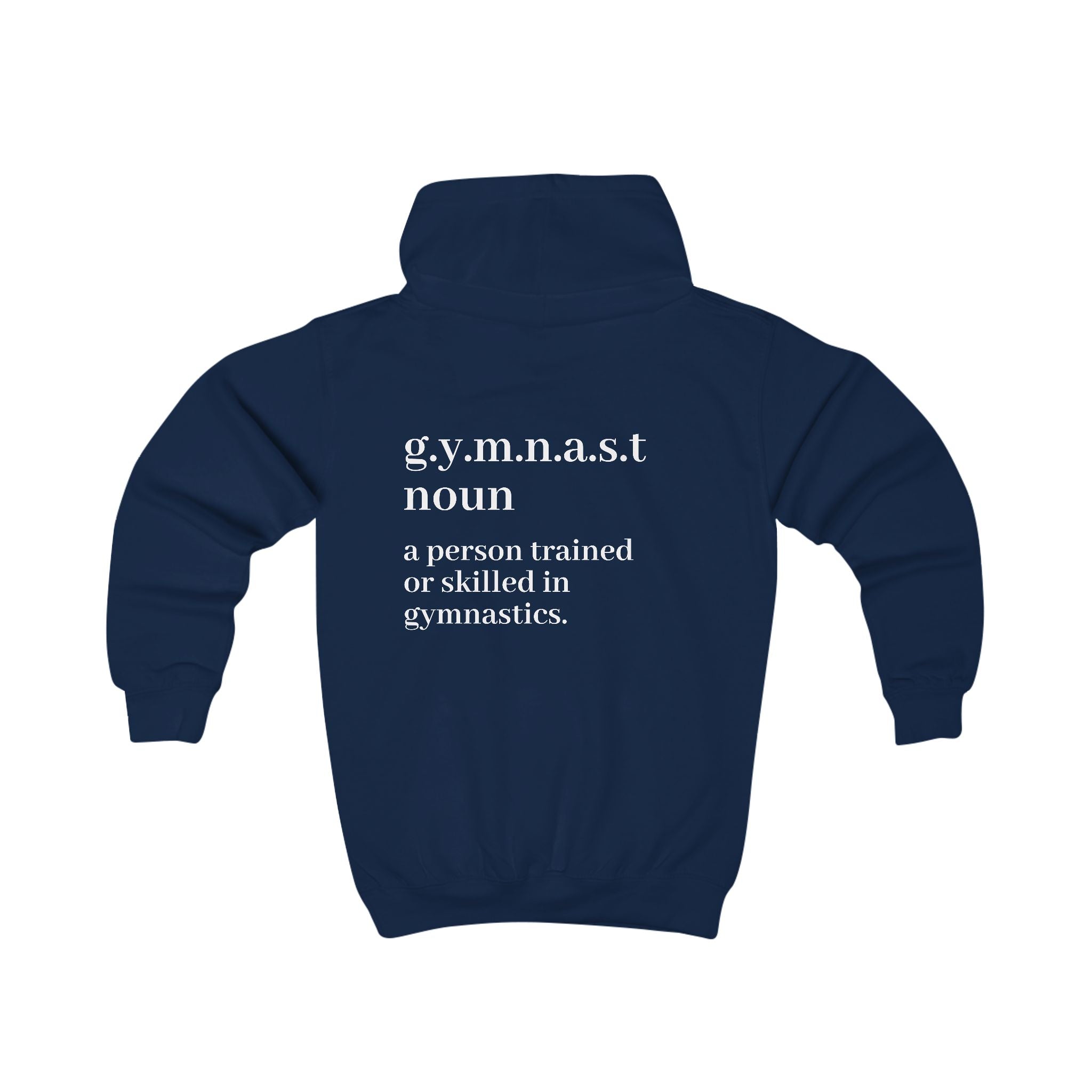 Gymnast Definition Kids Hoodie — 'g.y.m.n.a.s.t' Gymnastics Sweatshirt for Girls & Boys
