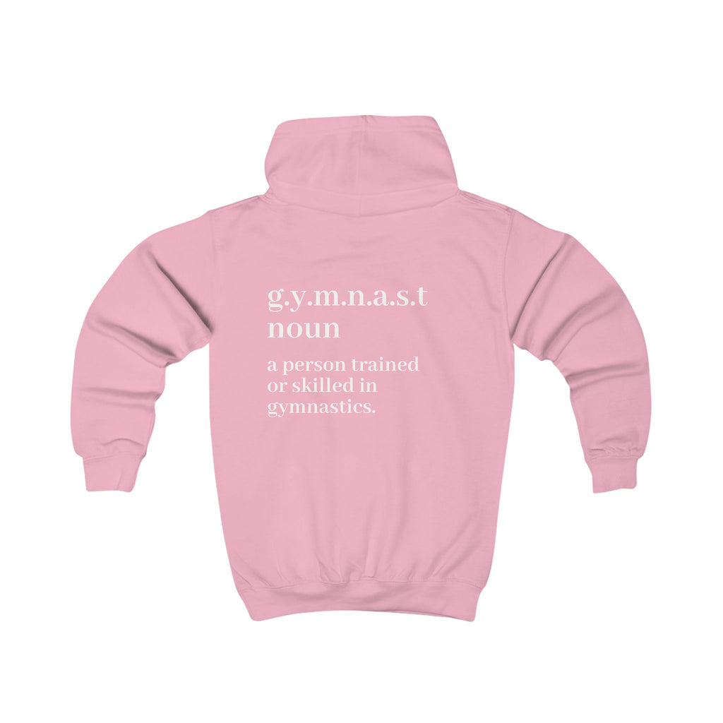 Gymnast Definition Kids Hoodie — 'g.y.m.n.a.s.t' Gymnastics Sweatshirt for Girls & Boys