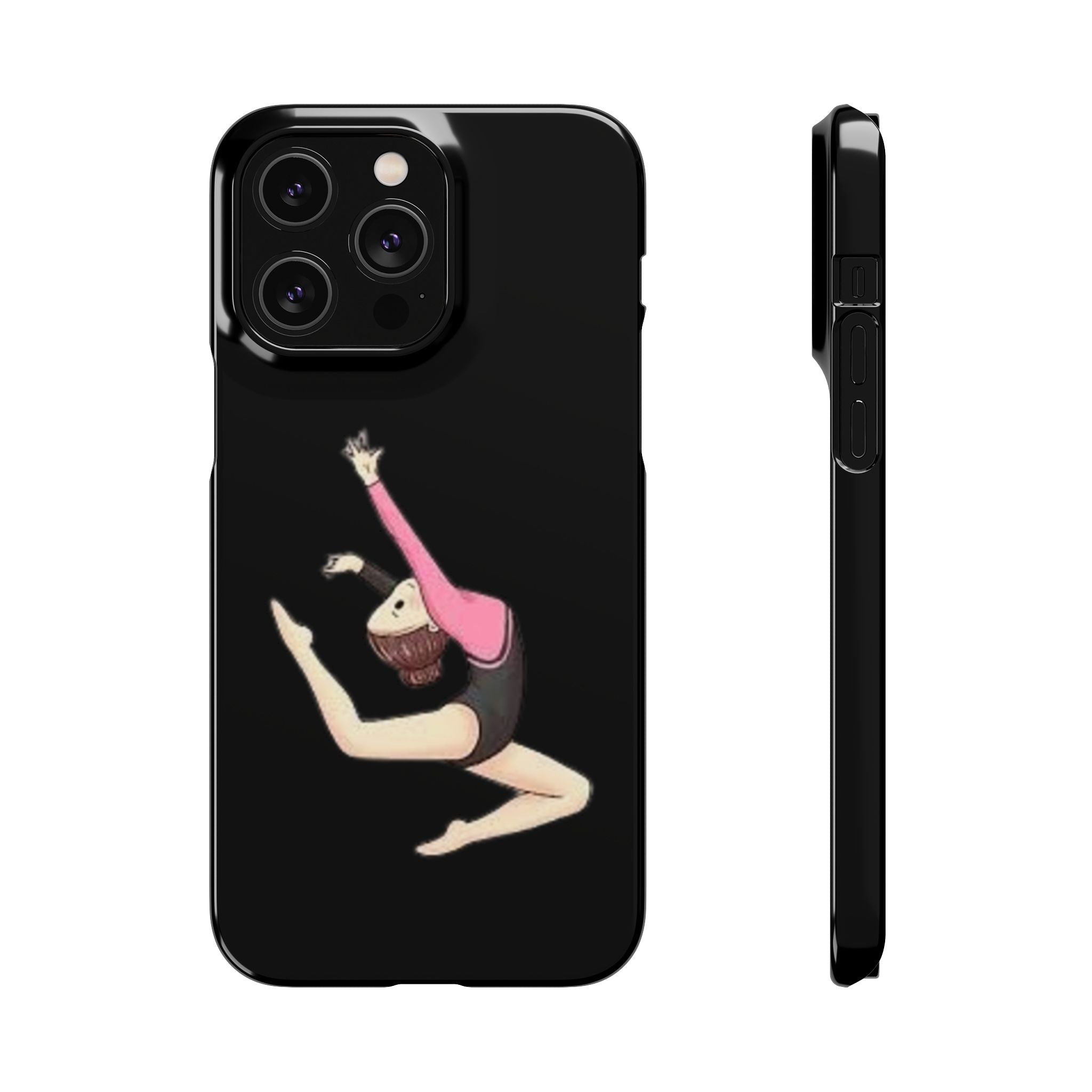 Gymnastics Phone Case — Leaping Girl Snap Case (Black)