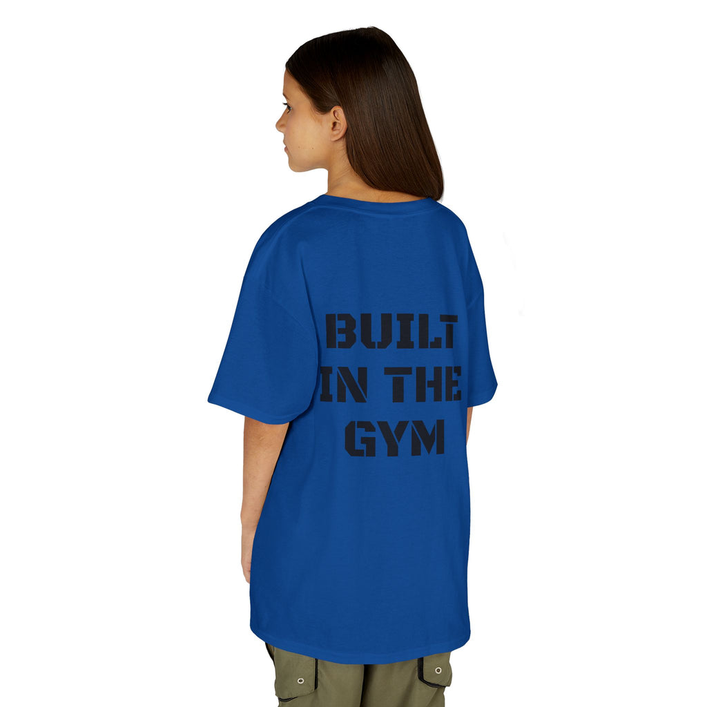 Kids Tee — "Built in the Gym" Motivational Fitness Shirt