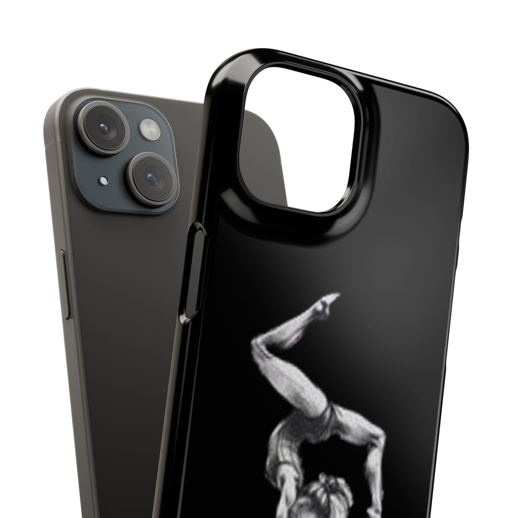 Gymnastics Phone Case — Black Chalk-Style Handstand Design