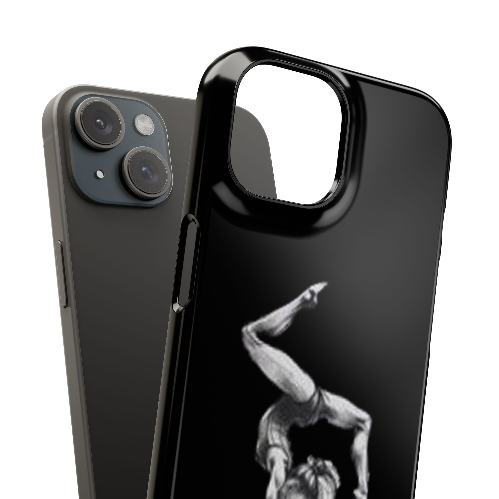 Gymnastics Phone Case — Black Chalk-Style Handstand Design